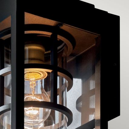Kichler - Aplique de parede exterior HONE S 1xE27/60W/230V IP44 preto