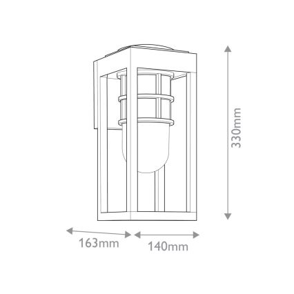 Kichler - Aplique de parede exterior HONE S 1xE27/60W/230V IP44 preto