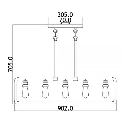 Kichler - Candeeiro suspenso IMAHN 5xE27/60W/230V