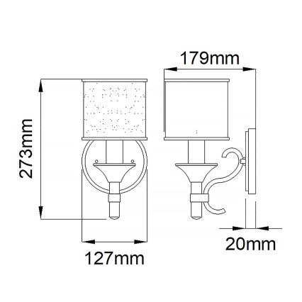 Kichler - Aplique de parede LACEY 1xE14/40W/230V, cromo fosco