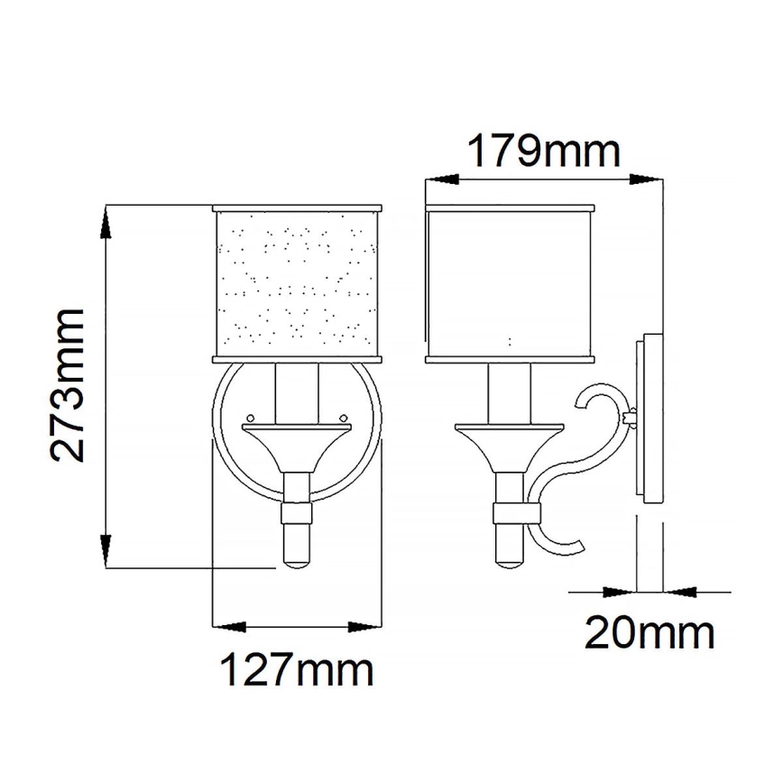 Kichler - Aplique de parede LACEY 1xE14/40W/230V, cromo fosco