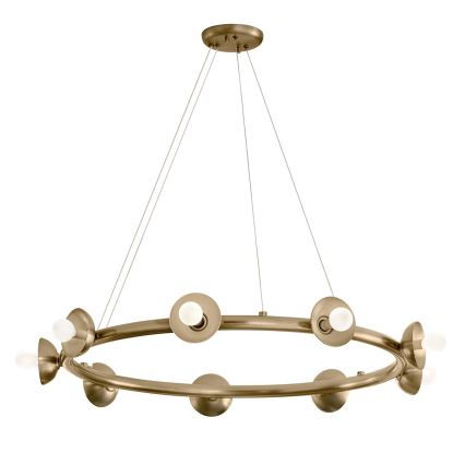 Kichler - Lustre suspenso por cabo PALTA 9xE14/40W/230V dourado