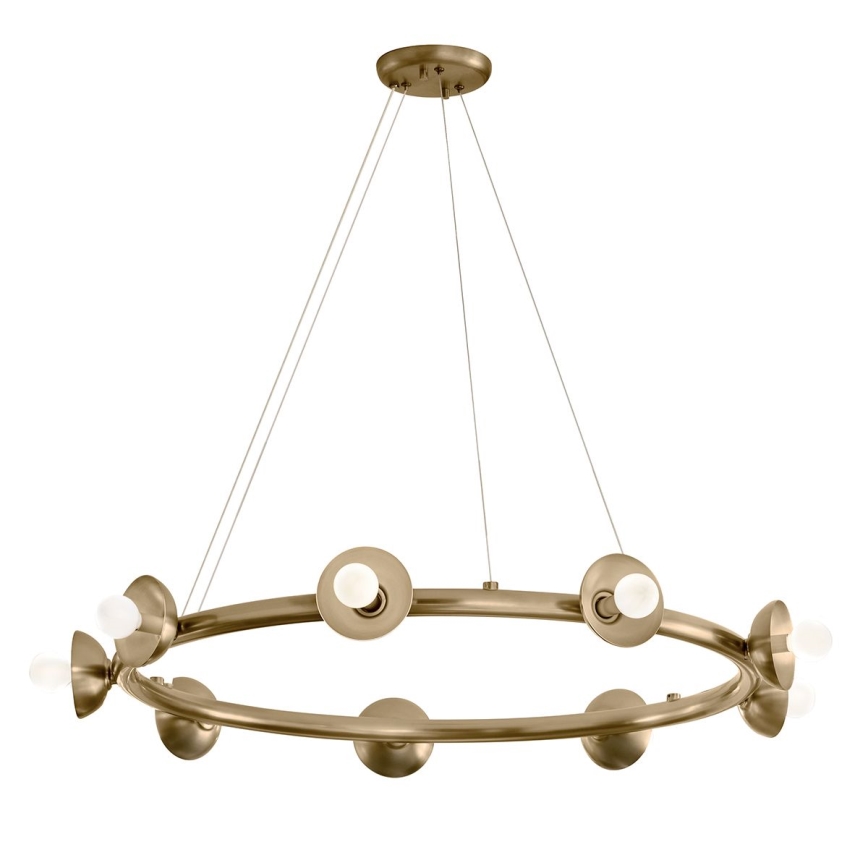 Kichler - Lustre suspenso por cabo PALTA 9xE14/40W/230V dourado