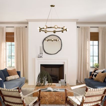 Kichler - Lustre suspenso por cabo PALTA 9xE14/40W/230V dourado