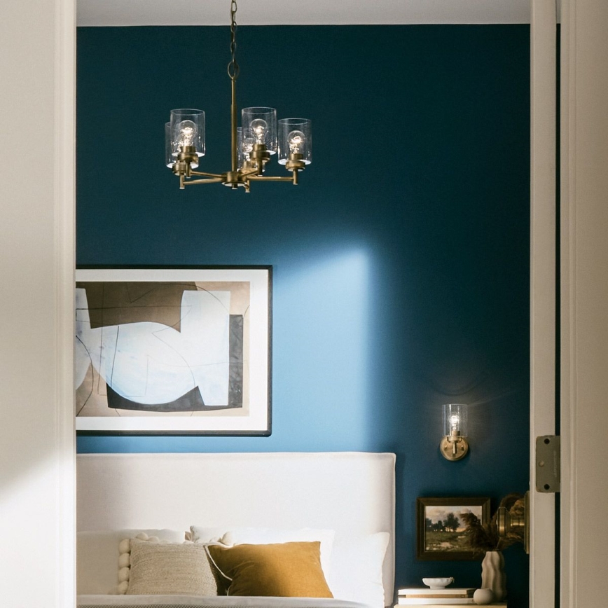 Kichler - Candeeiro suspenso WINSLOW 5xE27/60W/230V diâmetro 50,2 cm latão