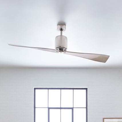 Kichler - Ventilador de teto FERRON cromo brilhante + controlo remoto
