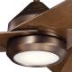 Kichler - Ventoinha de teto LED com regulação JADE LED/18W/230V castanho + comando