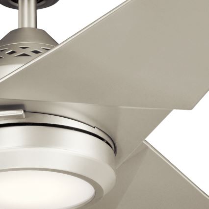 Kichler - Ventilador de teto LED dimmerizável JADE LED/18W/230V prata + controlo remoto