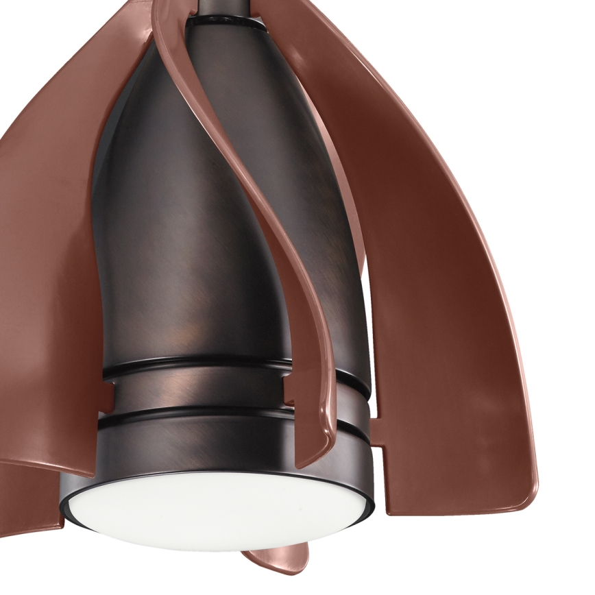 Kichler - Ventilador de teto LED dimmerizável TERNA LED/10W/230V bronze/marrom + controlo remoto