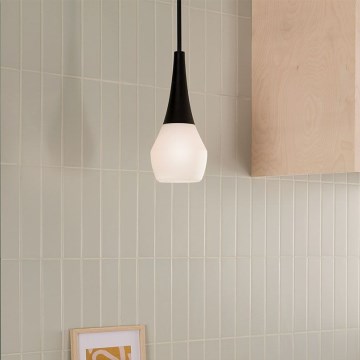 Kichler - Lustre em haste DEELA 1xE27/60W/230V Ø 17,8 cm preto