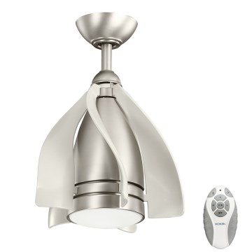 Kichler - Ventilador de teto LED dimmerizável TERNA LED/10W/230V cromo mate/branco + controlo remoto