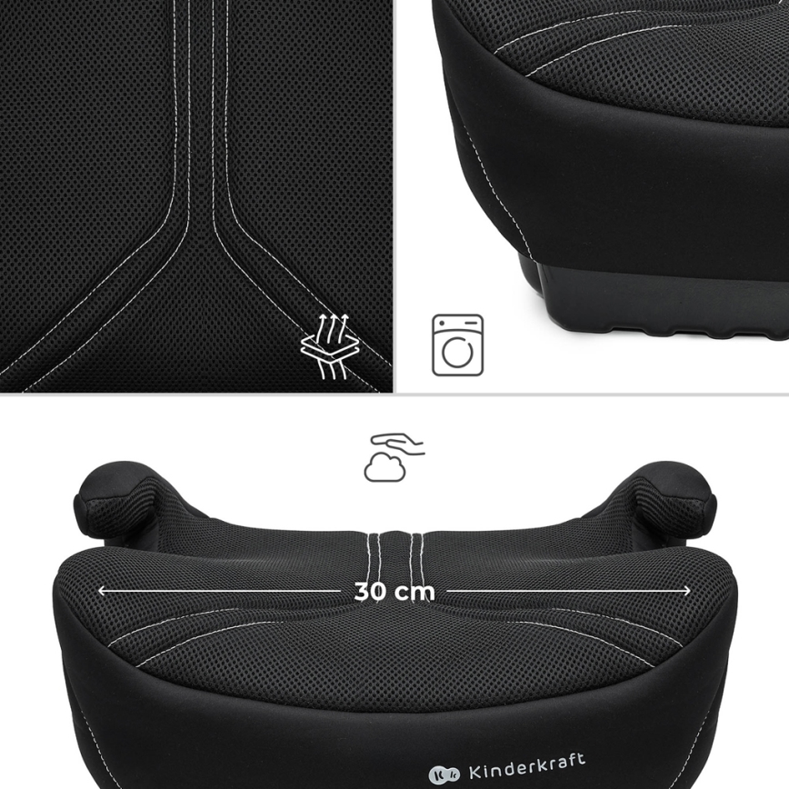 KINDERKRAFT - Assento elevatório para automóvel I-BOOST 2 PRO i-Size 125–150 cm preto