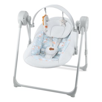KINDERKRAFT - Baloiço musical para bebé SWINGEE cinzento 4xAAA/230V