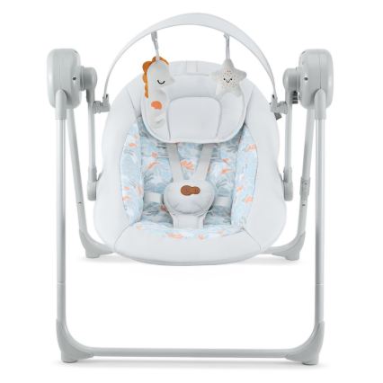 KINDERKRAFT - Baloiço musical para bebé SWINGEE cinzento 4xAAA/230V