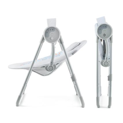 KINDERKRAFT - Baloiço musical para bebé SWINGEE cinzento 4xAAA/230V