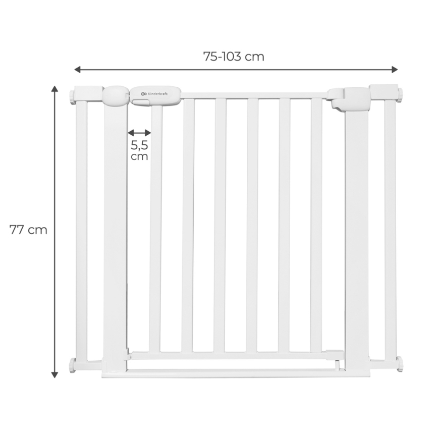 KINDERKRAFT - Barreira de segurança LOCK&GO 75-103 cm branco