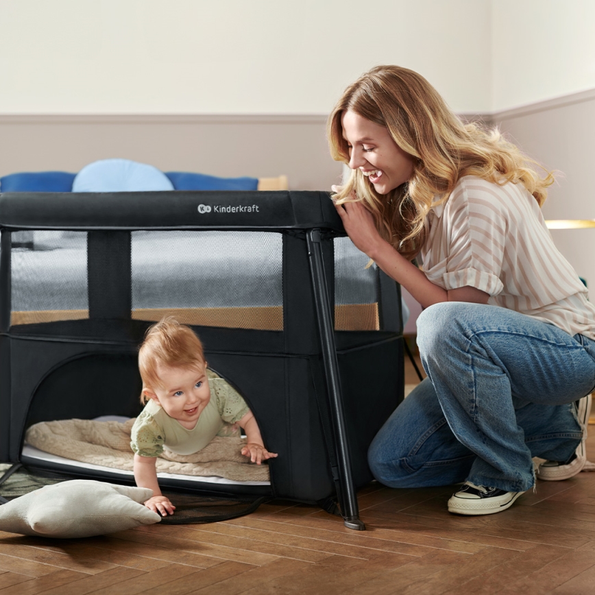 KINDERKRAFT - Berço de viagem 3 em 1 CAMI preto