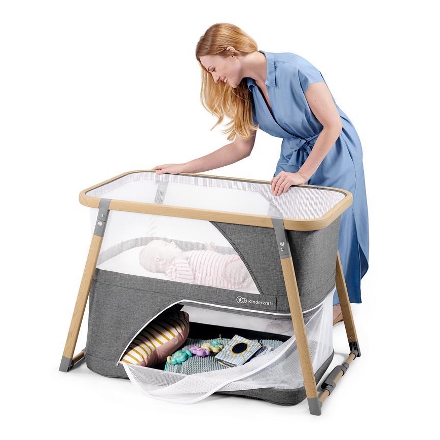 KINDERKRAFT - Berço de viagem 4em1 SOFI cinzento