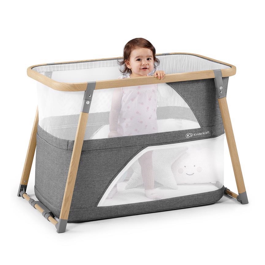 KINDERKRAFT - Berço de viagem 4em1 SOFI cinzento