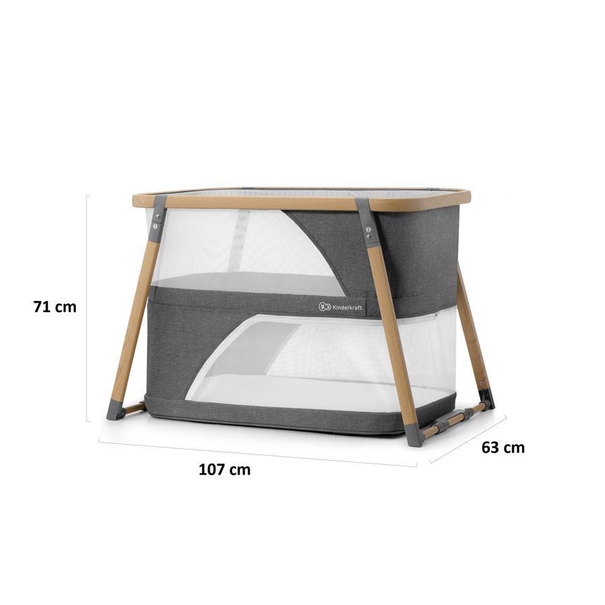 KINDERKRAFT - Berço de viagem 4em1 SOFI cinzento