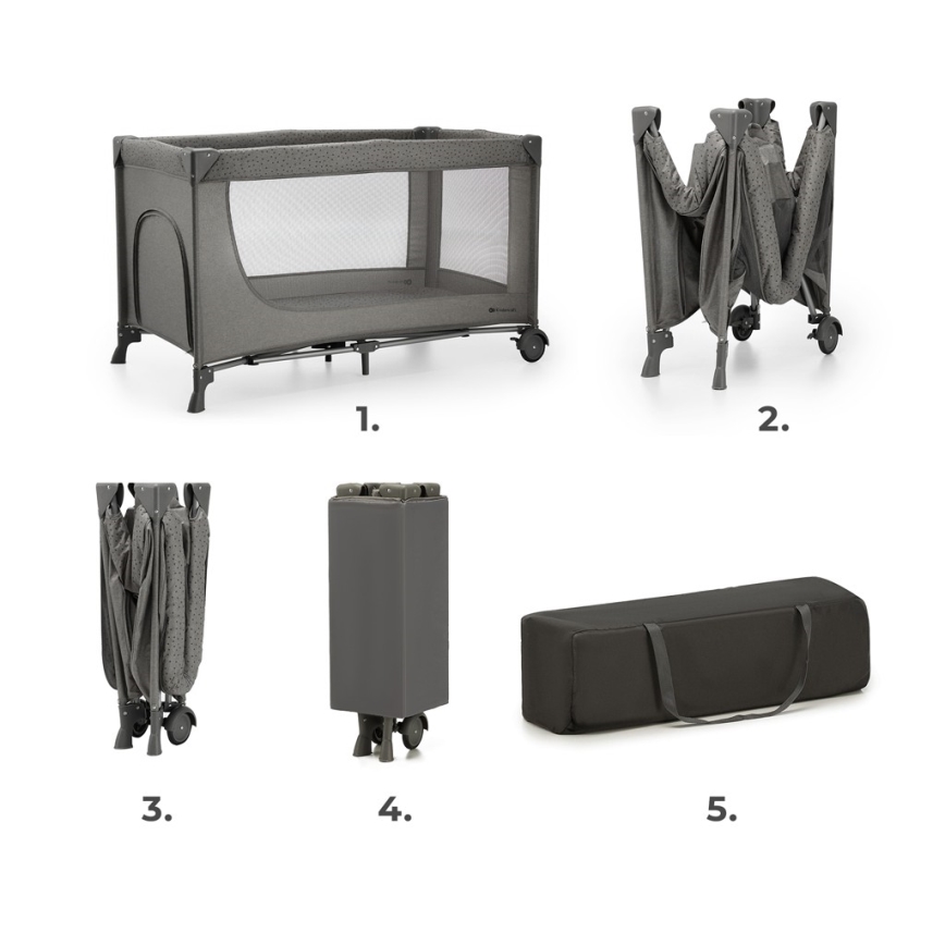 KINDERKRAFT - Berço de viagem JOY 2 cinzento