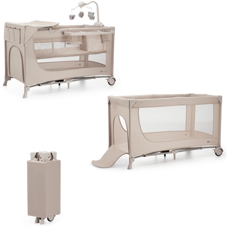 KINDERKRAFT - Berço de viagem JOY 2 com acessórios bege