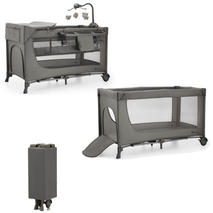 KINDERKRAFT - Berço de viagem JOY 2 com acessórios cinzento