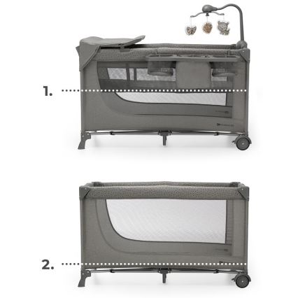 KINDERKRAFT - Berço de viagem JOY 2 com acessórios cinzento