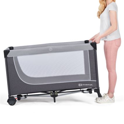 KINDERKRAFT - Berço de viagem LEODY cinzento
