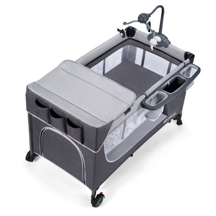 KINDERKRAFT - Berço de viagem LEODY cinzento