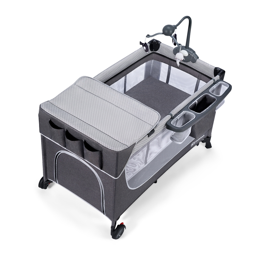 KINDERKRAFT - Berço de viagem LEODY cinzento