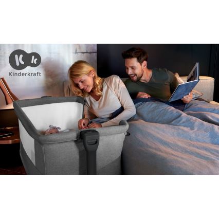 KINDERKRAFT - Berço para bebés NESTE GROW cinzento escuro