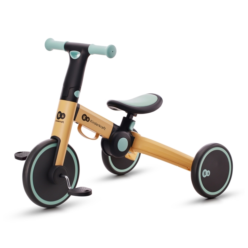 KINDERKRAFT - Bicicleta de empurrar para criança 3em1 4TRIKE amarelo/menta