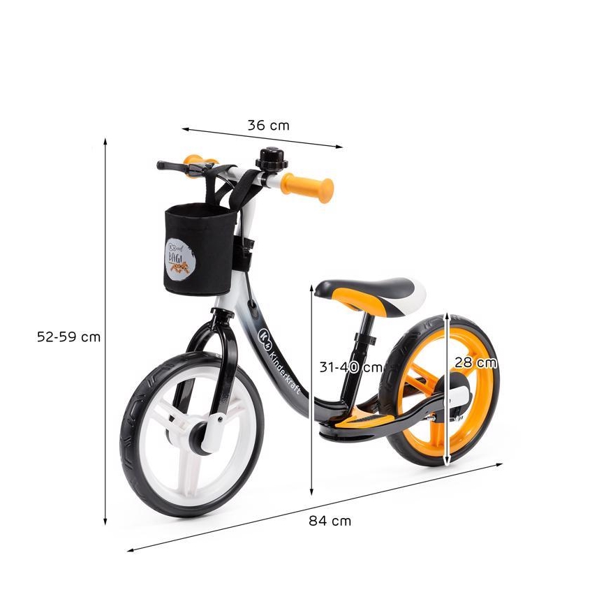 KINDERKRAFT - Bicicleta de empurrar SPACE preto/laranja