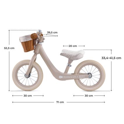 KINDERKRAFT - Bicicleta de equilíbrio RAPID 2 Dune Whisper Bizuu