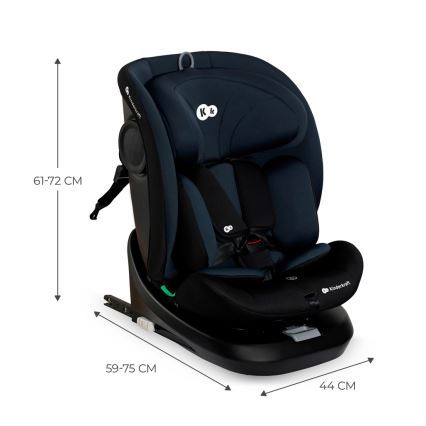 KINDERKRAFT - Cadeira auto com base giratória I-GROW i-Size (40-150 cm) preta