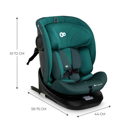 KINDERKRAFT - Cadeira auto com base giratória I-GROW i-Size 40-150 cm turquesa