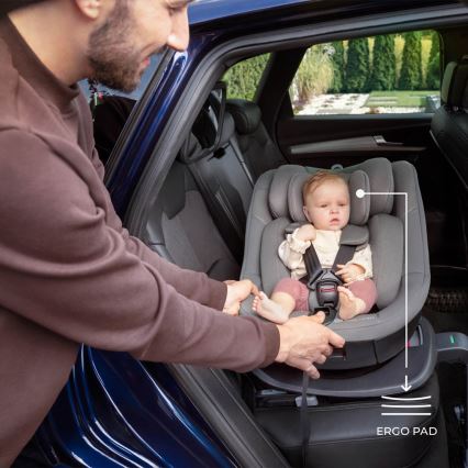 KINDERKRAFT - Cadeira auto com base giratória I-GUARD i-Size 40-105 cm cinzenta