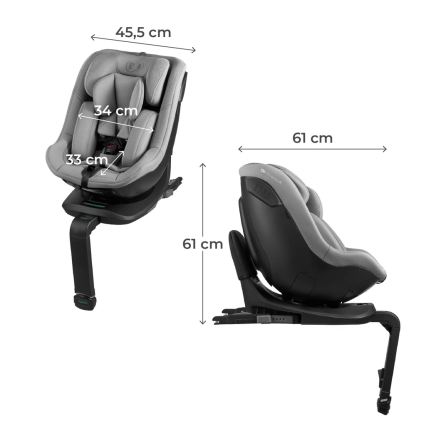 KINDERKRAFT - Cadeira auto com base giratória I-GUARD i-Size 40-105 cm cinzenta