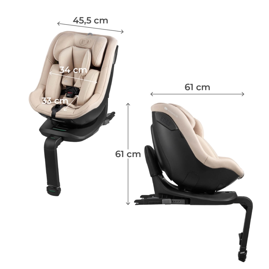KINDERKRAFT - Cadeira auto com base giratória I-GUARD i-Size 40-105 cm preta