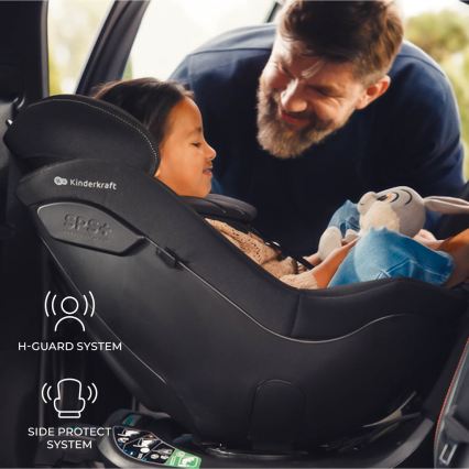 KINDERKRAFT - Cadeira auto com base giratória I-GUARD PRO i-Size 61-105 cm preta