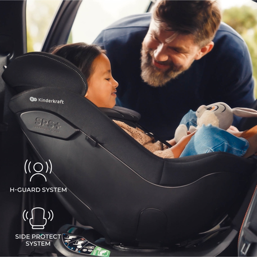 KINDERKRAFT - Cadeira auto com base giratória I-GUARD PRO i-Size 61-105 cm preta