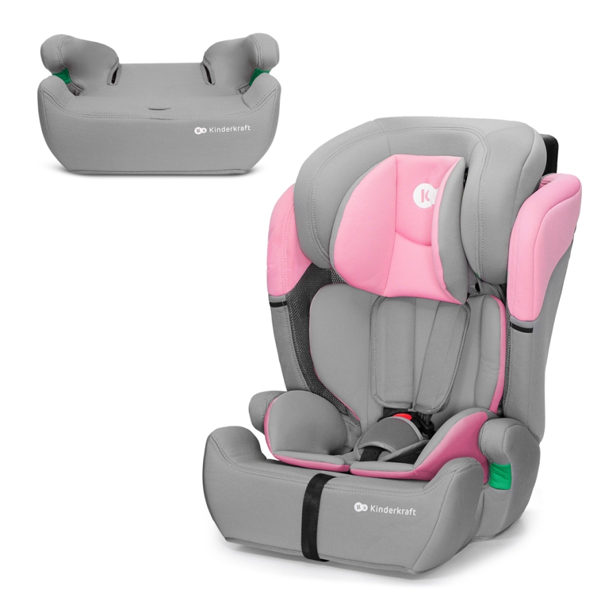 KINDERKRAFT - Cadeira auto COMFORT UP i-Tamanho (76-150 cm) cinzento/rosa