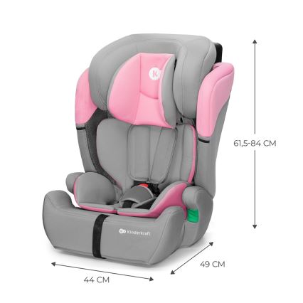KINDERKRAFT - Cadeira auto COMFORT UP i-Tamanho (76-150 cm) cinzento/rosa
