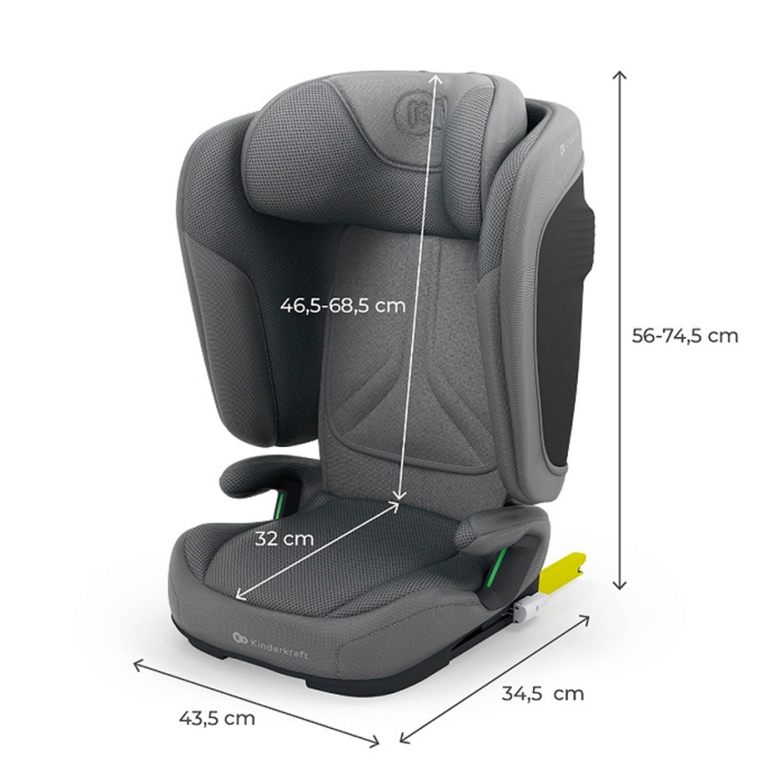 KINDERKRAFT - Cadeira auto dobrável UNITY 2 i-Size 100-150 cm cinzenta