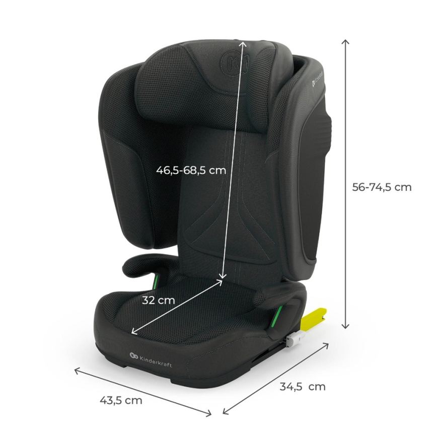 KINDERKRAFT - Cadeira auto dobrável UNITY 2 i-Size 100-150 cm preta