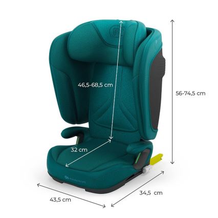 KINDERKRAFT - Cadeira auto dobrável UNITY 2 i-Size 100-150 cm turquesa