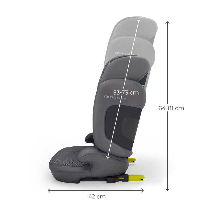 KINDERKRAFT - Cadeira auto dobrável XPAND 2 PRO 100-150 cm cinzenta