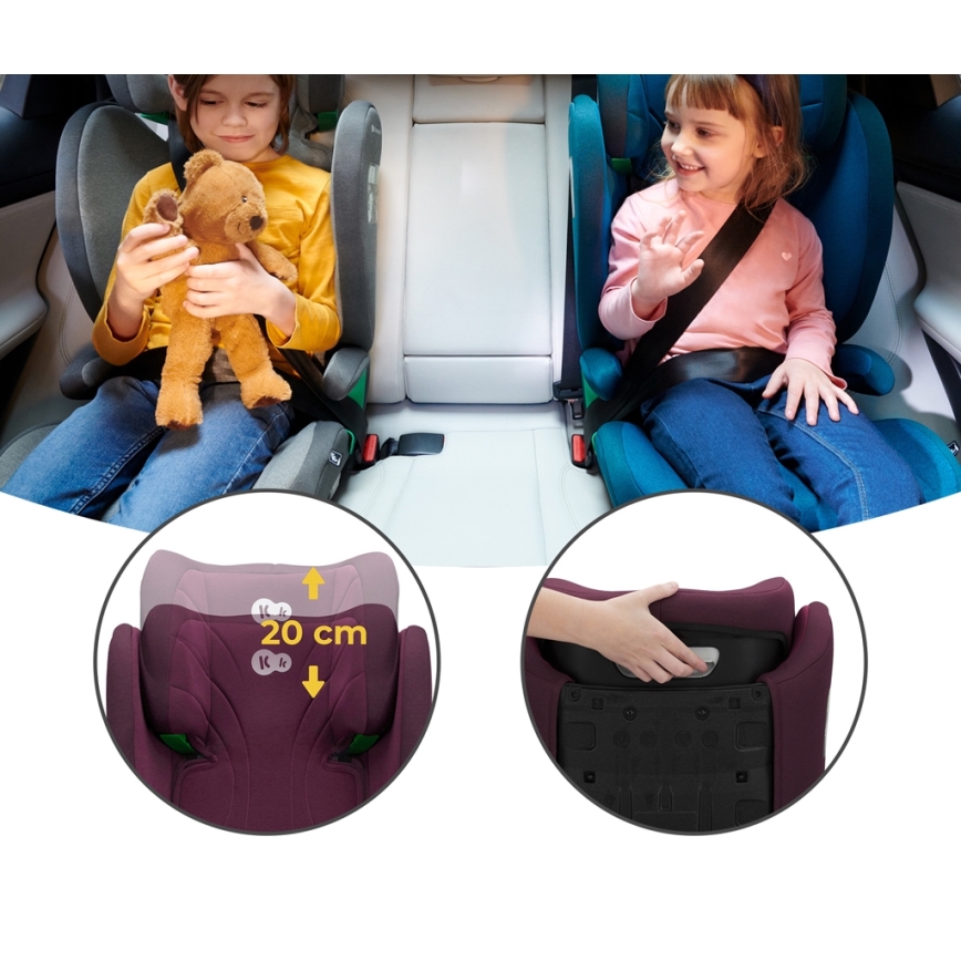 KINDERKRAFT - Cadeira Auto JUNIOR FIX 2 (100-150 cm) Cherry Pearl