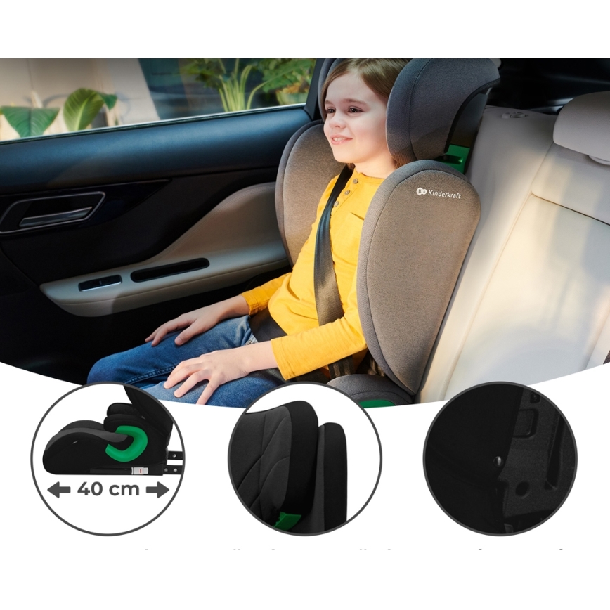 KINDERKRAFT - Cadeira auto JUNIOR FIX 2 (100-150 cm) Graphite preto
